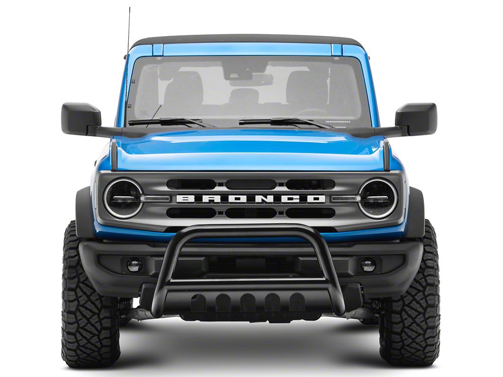 Barricade 3-Inch Bull Bar with Skid Plate; Black (21-25 Bronco)