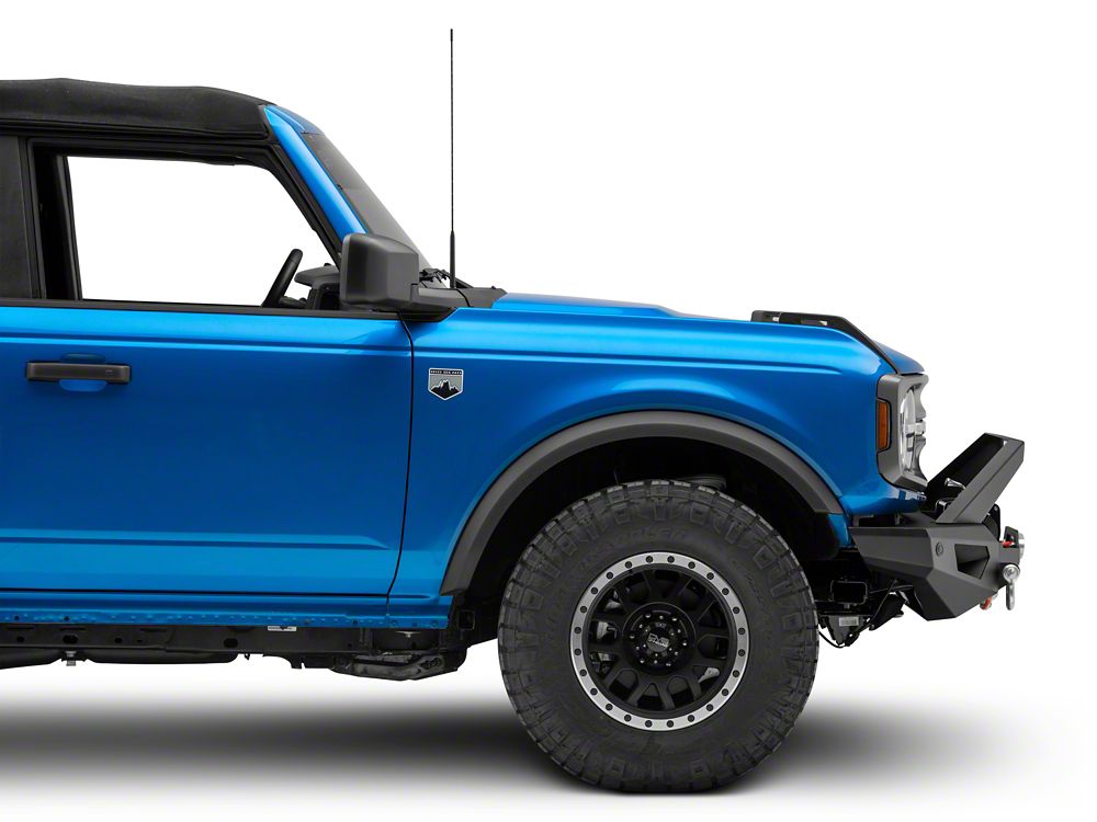 Barricade HD Plate Style Full Width Front Bumper with Winch Mount and LED Fog Lights (21-25 Bronco, Excluding Raptor)