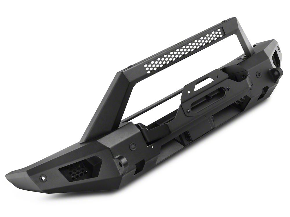 Barricade HD Plate Style Full Width Front Bumper with Winch Mount and LED Fog Lights (21-25 Bronco, Excluding Raptor)