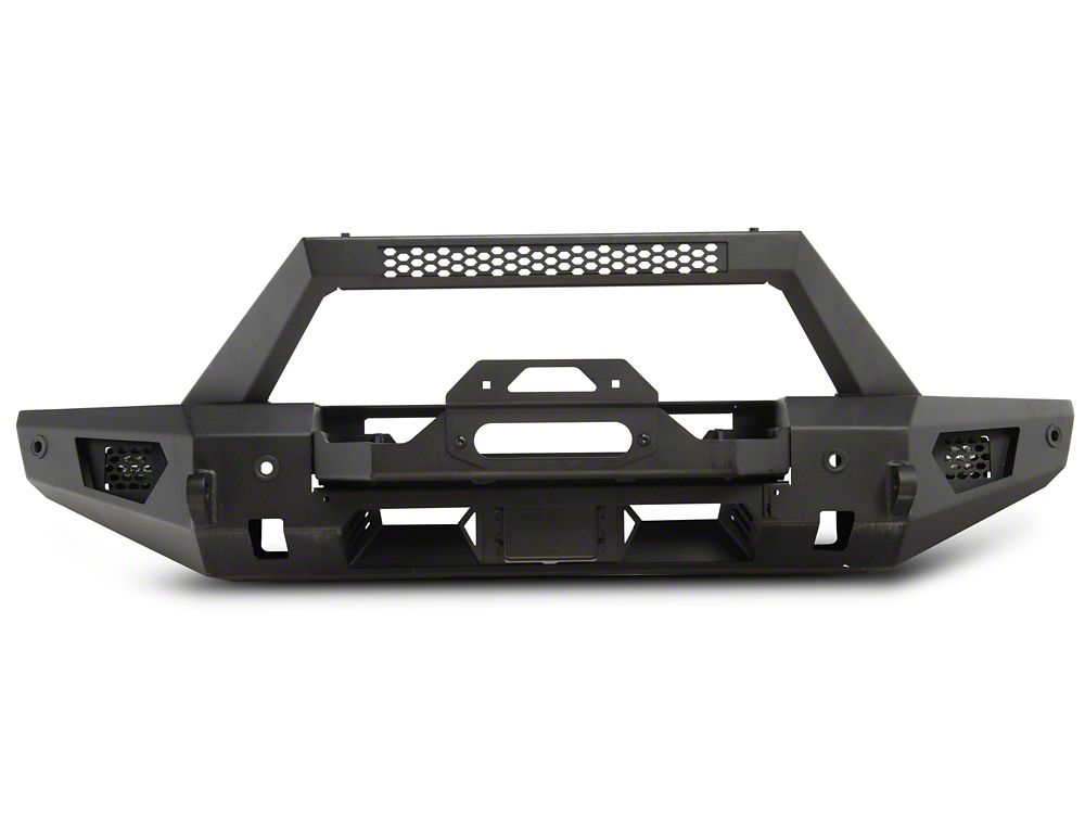 Barricade HD Plate Style Full Width Front Bumper with Winch Mount and LED Fog Lights (21-25 Bronco, Excluding Raptor)