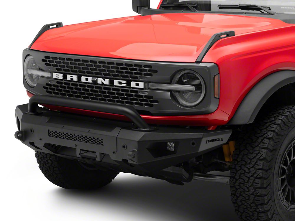 Barricade HD Plate Style Full Width Front Bumper with LED Fog Lights (21-25 Bronco, Excluding Raptor)