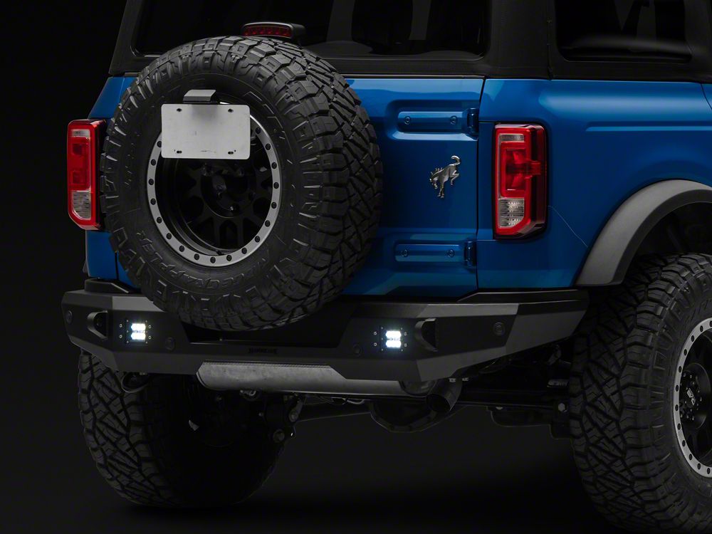 Barricade HD Plate Style Full Width Rear Bumper with LED Fog Lights (21-25 Bronco, Excluding Raptor)