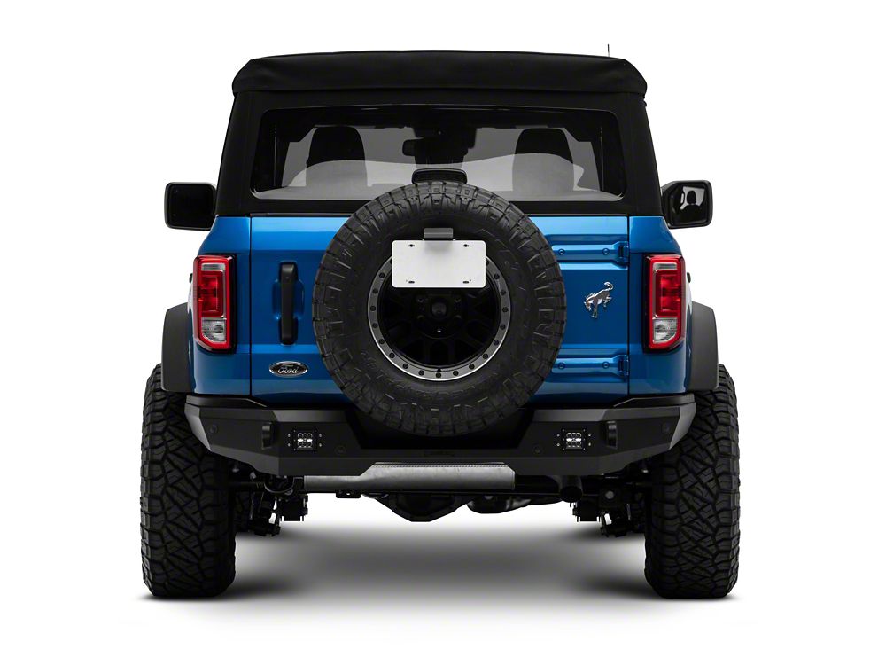 Barricade HD Plate Style Full Width Rear Bumper with LED Fog Lights (21-25 Bronco, Excluding Raptor)
