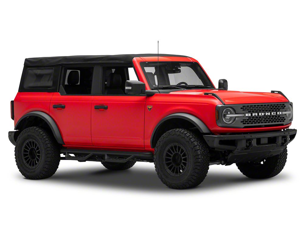 Barricade Tubular Drop Steps; Fine Textured Black (21-25 Bronco 4-Door)