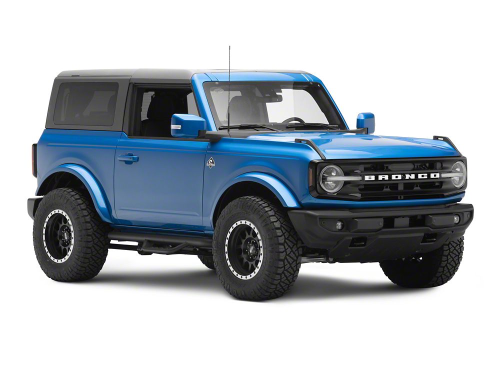 Barricade Tubular Drop Steps; Fine Textured Black (21-25 Bronco 2-Door)
