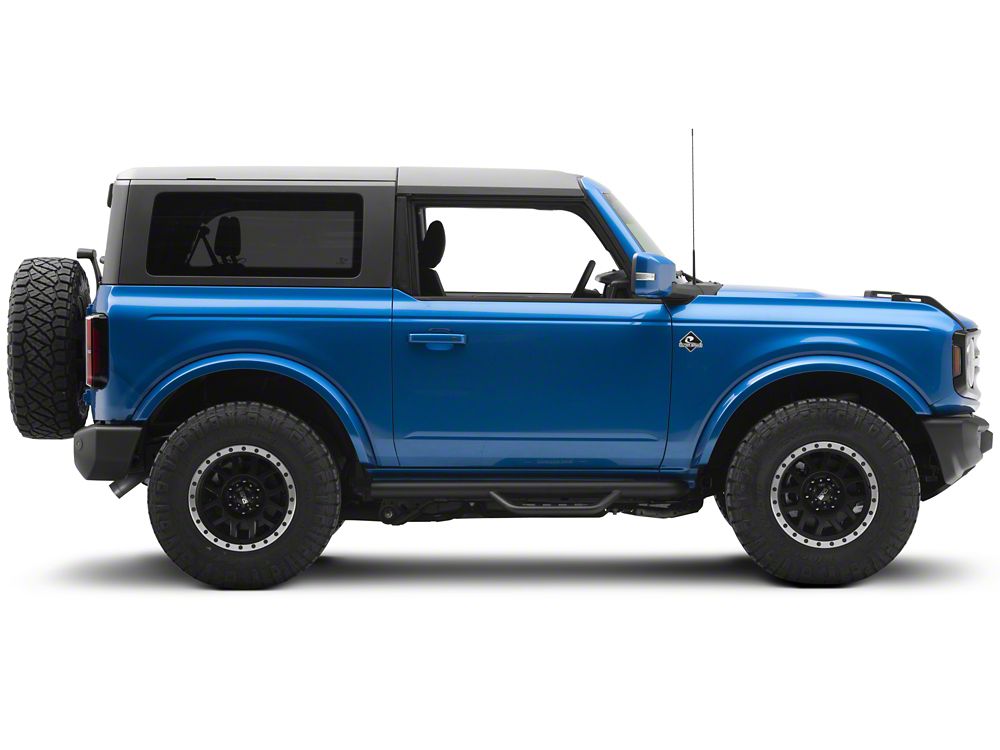 Barricade Tubular Drop Steps; Fine Textured Black (21-25 Bronco 2-Door)