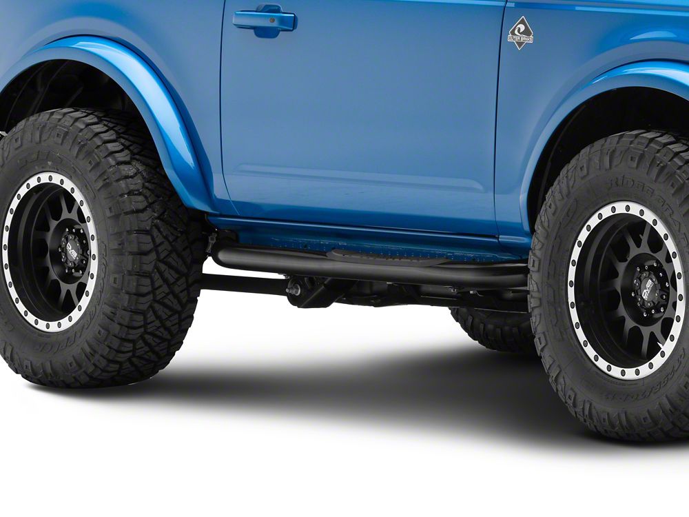 Barricade 3-Inch Side Step Bars; Black (21-25 Bronco 2-Door)