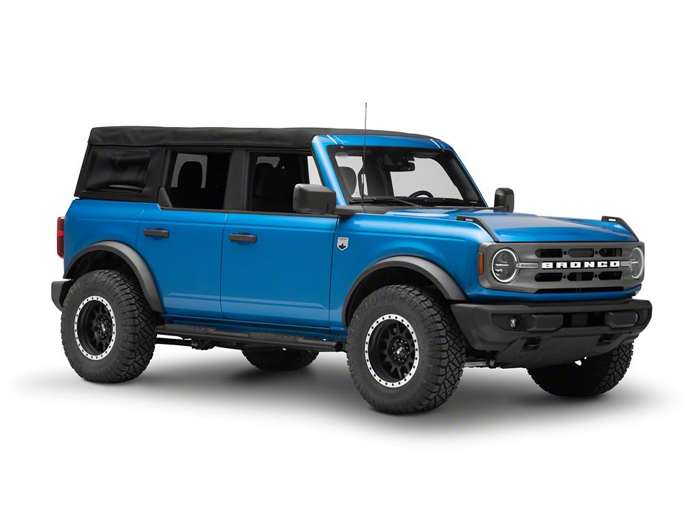 Barricade 4-Inch Oval Straight Side Step Bars; Light Textured Black (21-25 Bronco 4-Door)