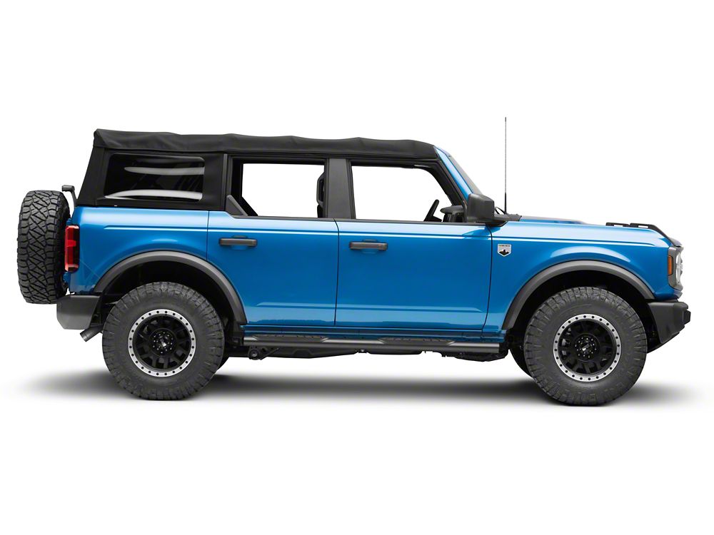 Barricade 4-Inch Oval Straight Side Step Bars; Light Textured Black (21-25 Bronco 4-Door)