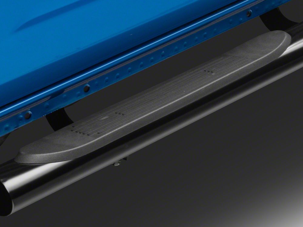 Barricade 4-Inch Oval Bent End Side Step Bars; Black (21-25 Bronco 4-Door)