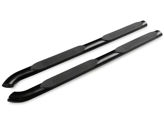 Barricade 4-Inch Oval Bent End Side Step Bars; Black (21-25 Bronco 4-Door)
