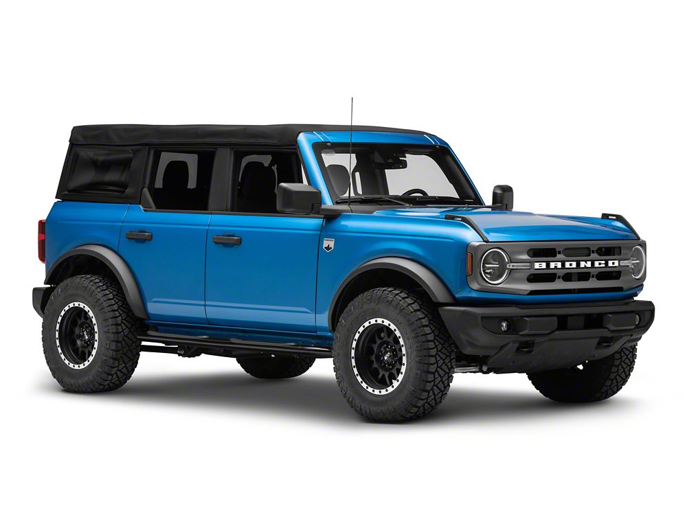 Barricade 4-Inch Oval Bent End Side Step Bars; Black (21-25 Bronco 4-Door)