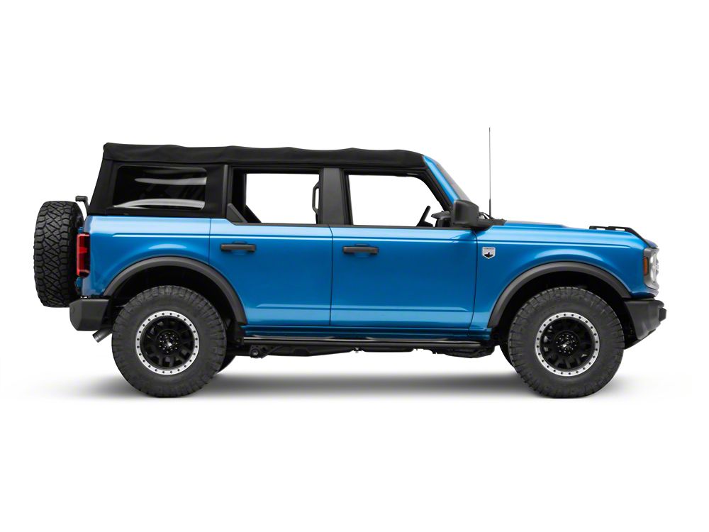 Barricade 4-Inch Oval Bent End Side Step Bars; Black (21-25 Bronco 4-Door)