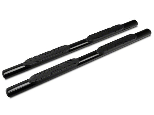Barricade 4-Inch Oval Straight End Side Step Bars; Black (19-23 Ranger SuperCab)