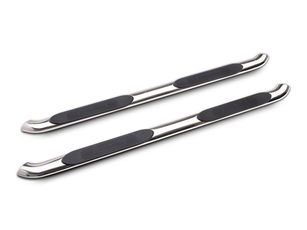 Barricade 4-Inch Oval Bent End Side Step Bars; Stainless Steel (15-22 Canyon Crew Cab)