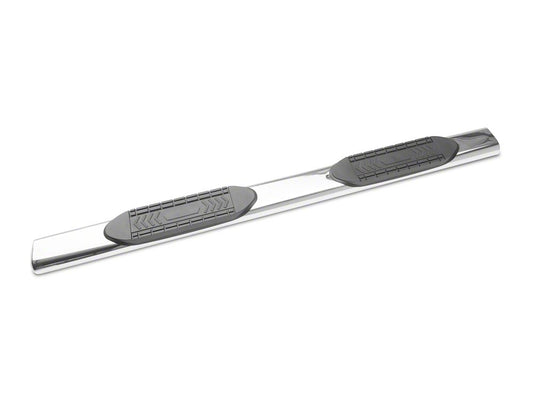 Barricade 5-Inch Oval Straight End Side Step Bars; Stainless Steel (15-22 Canyon Crew Cab)