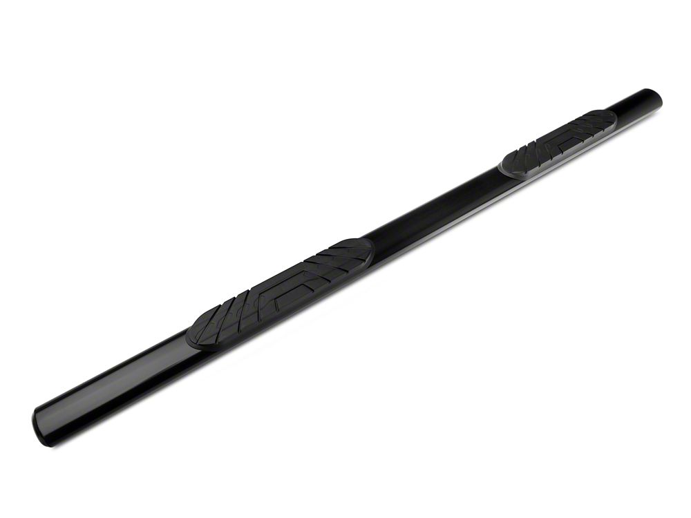 Barricade 4-Inch Oval Straight End Side Step Bars; Black (07-14 Sierra 2500 HD Crew Cab)
