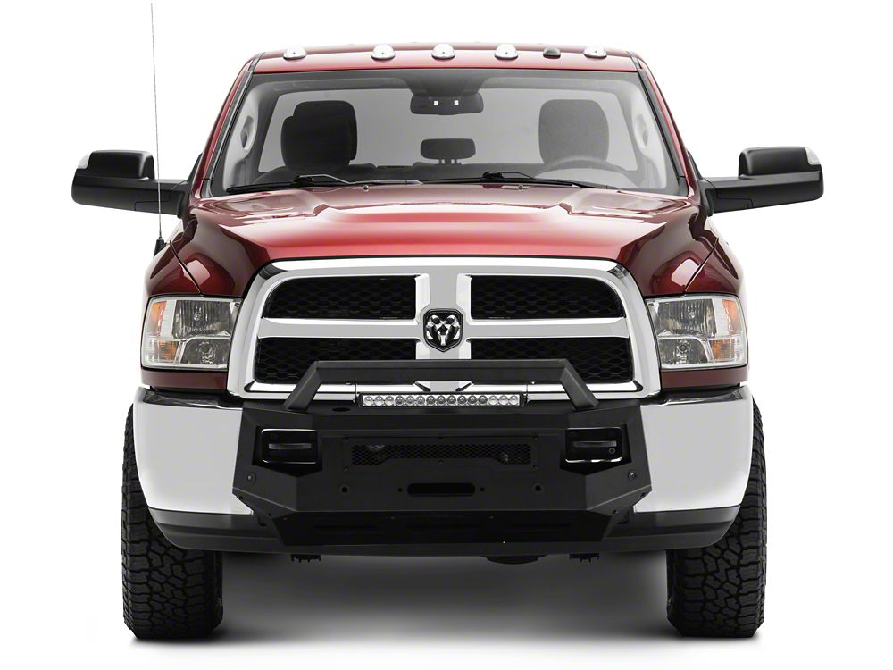 Barricade HD Stubby Front Bumper with Winch Mount and 20-Inch Single Row LED Light Bar (13-18 RAM 2500)