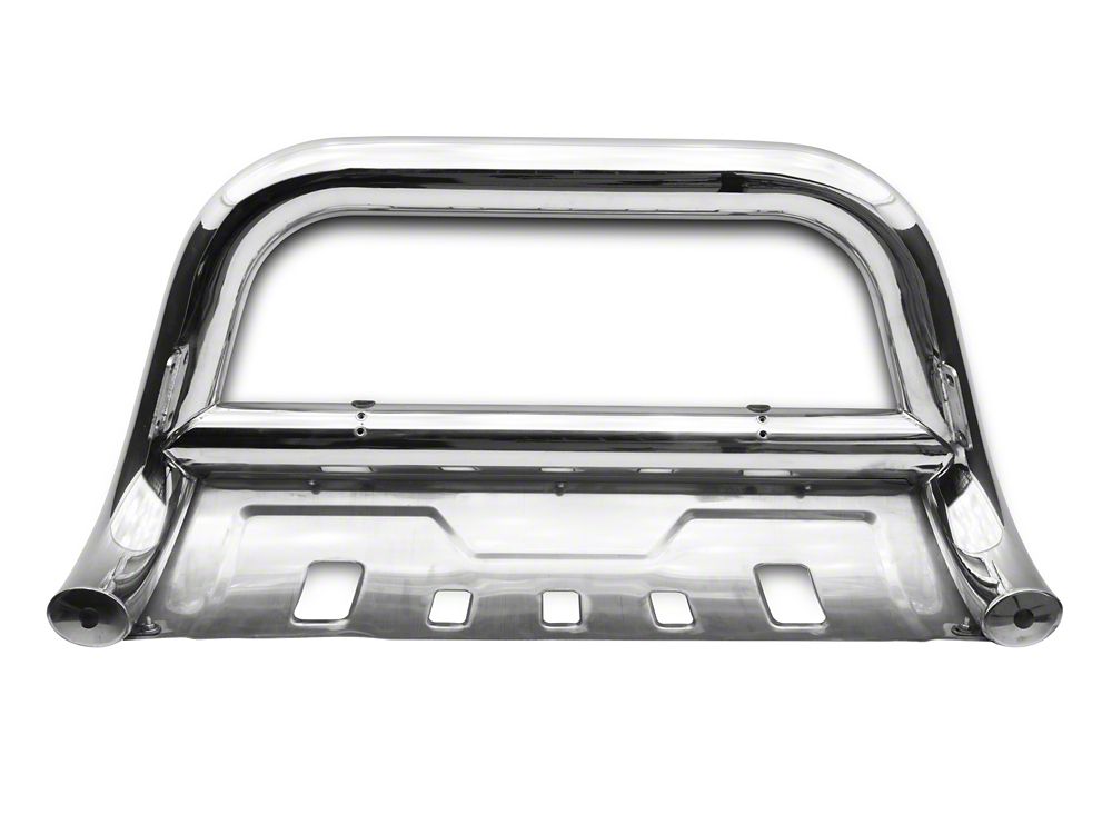 Barricade 3.50-Inch Oval Bull Bar with Skid Plate; Stainless Steel (10-18 RAM 2500)