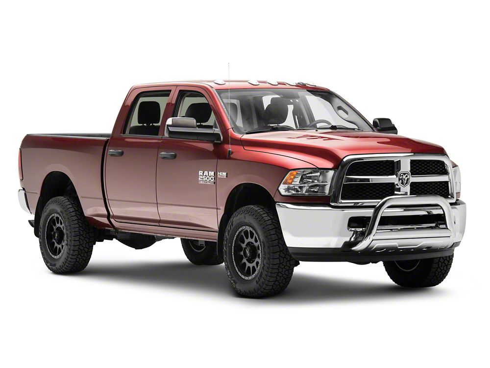 Barricade 3.50-Inch Oval Bull Bar with Skid Plate; Stainless Steel (10-18 RAM 2500)