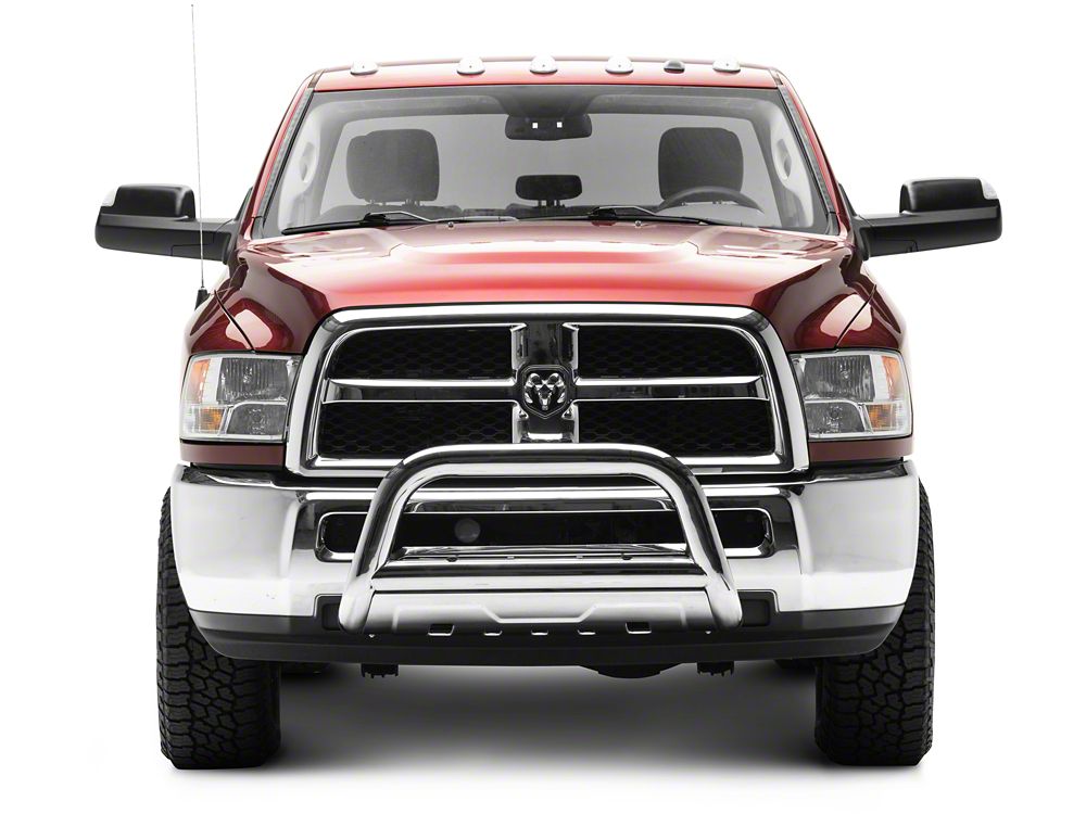 Barricade 3.50-Inch Oval Bull Bar with Skid Plate; Stainless Steel (10-18 RAM 2500)