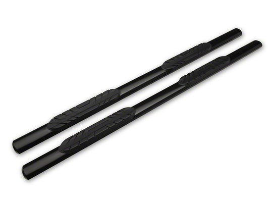 Barricade 4-Inch Oval Straight End Side Step Bars; Black (10-24 RAM 2500 Crew Cab)