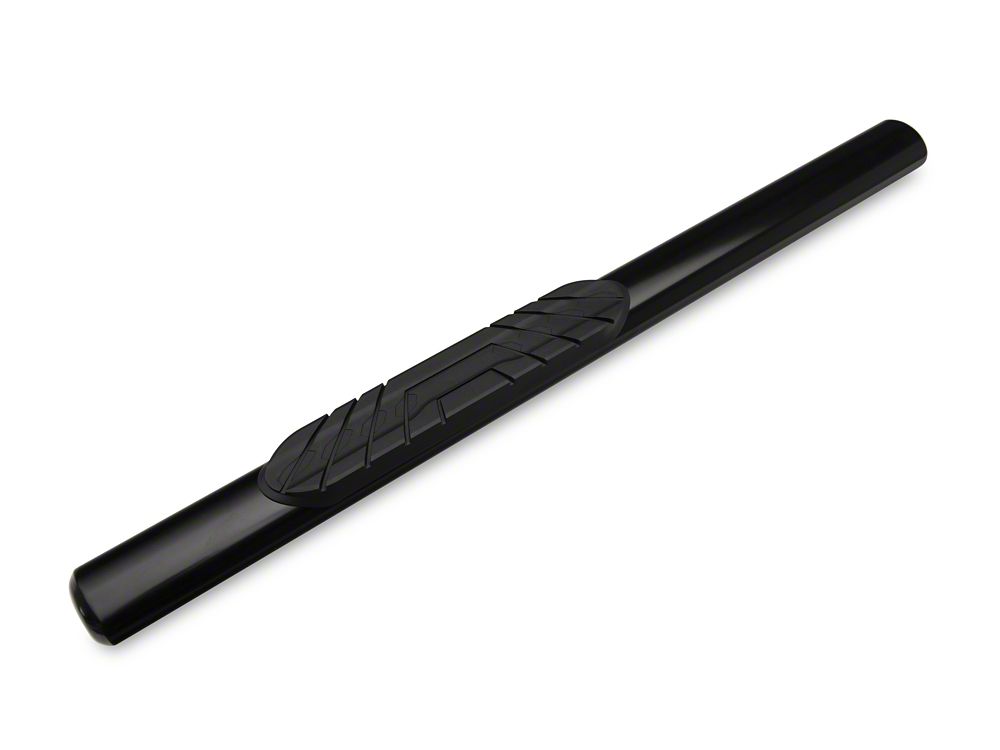 Barricade 4-Inch Oval Straight End Side Step Bars; Black (10-24 RAM 2500 Regular Cab)