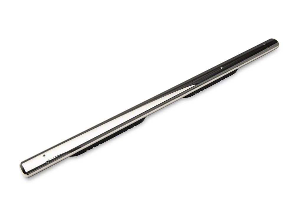 Barricade 4-Inch Oval Straight End Side Step Bars; Stainless Steel (03-09 RAM 2500 Quad Cab)
