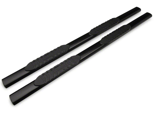 Barricade 5-Inch Oval Straight End Side Step Bars; Gloss Black (10-24 RAM 2500 Mega Cab)