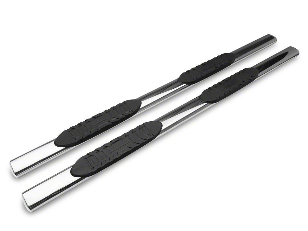 Barricade 5-Inch Oval Straight End Side Step Bars; Stainless Steel (10-24 RAM 2500 Mega Cab)