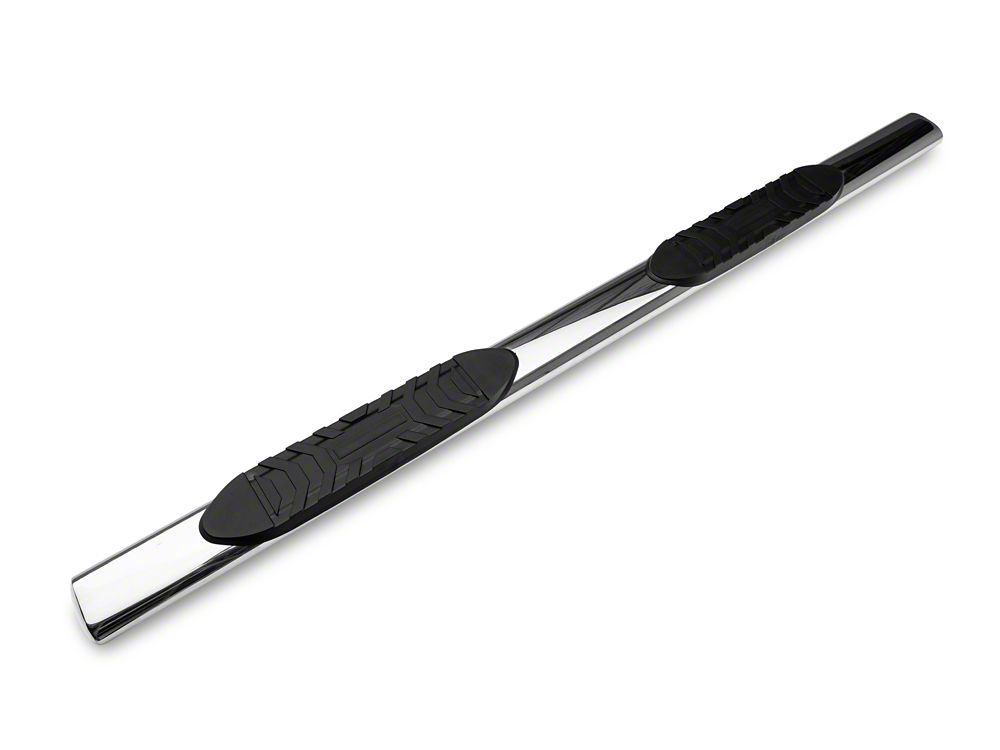 Barricade 5-Inch Oval Straight End Side Step Bars; Stainless Steel (10-24 RAM 2500 Crew Cab)