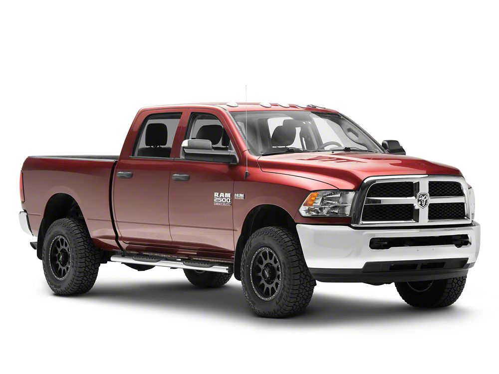 Barricade 5-Inch Oval Straight End Side Step Bars; Stainless Steel (10-24 RAM 2500 Crew Cab)