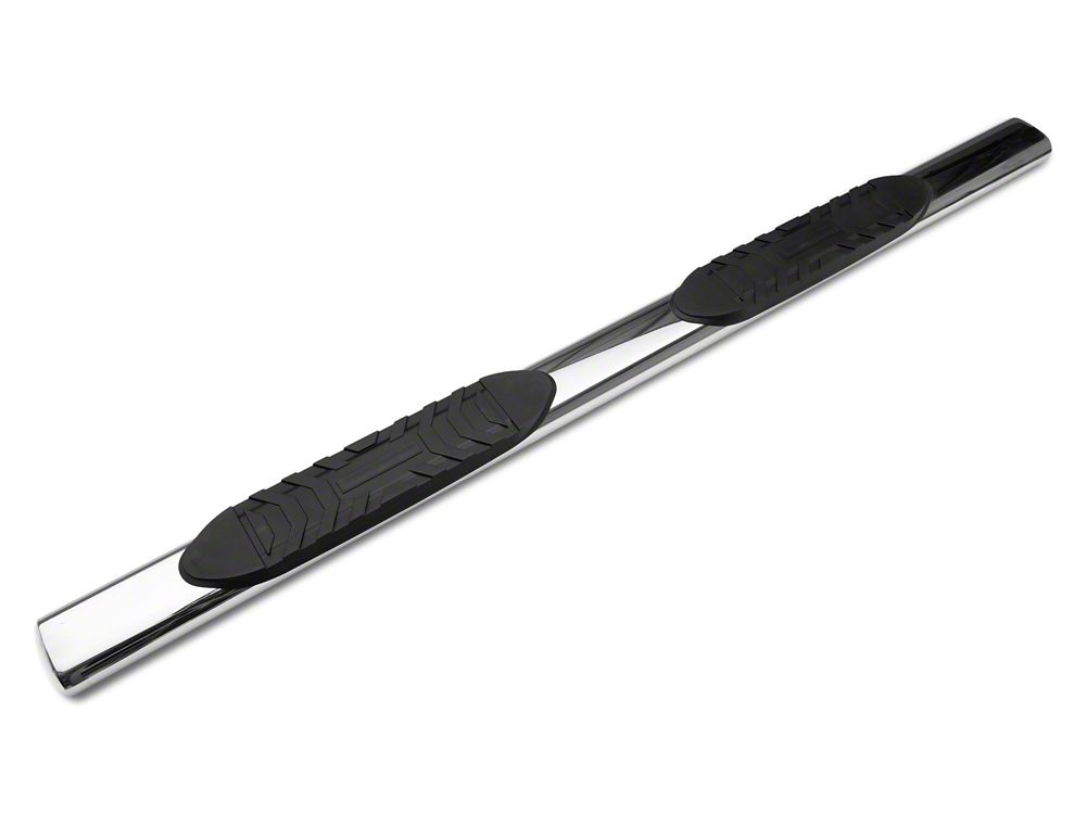 Barricade 5-Inch Oval Straight End Side Step Bars; Stainless Steel (03-09 RAM 2500 Quad Cab)