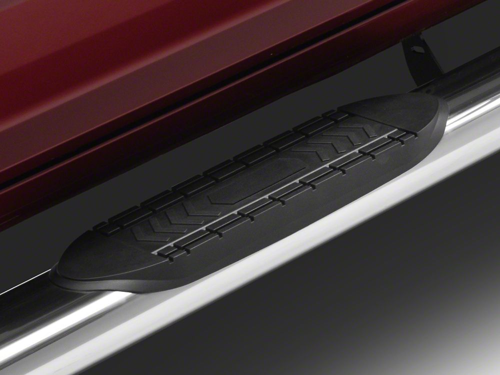 Barricade 6-Inch Oval Straight End Side Step Bars; Stainless Steel (10-24 RAM 2500 Crew Cab)
