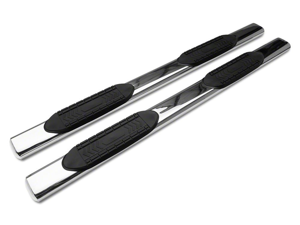 Barricade 6-Inch Oval Straight End Side Step Bars; Stainless Steel (10-24 RAM 2500 Crew Cab)