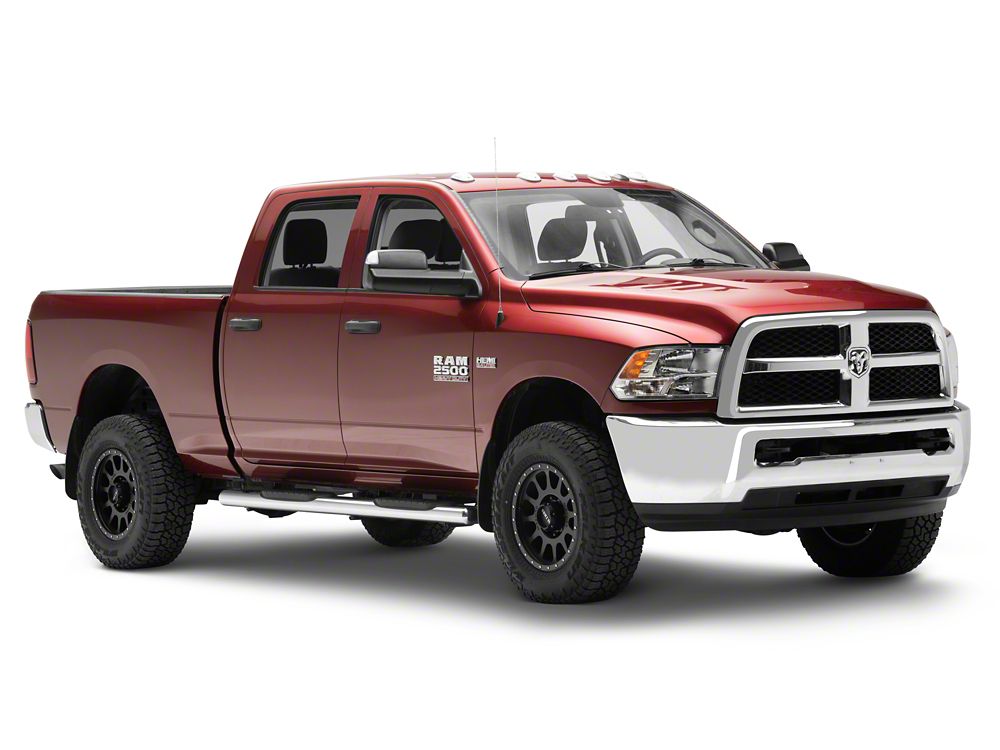 Barricade 6-Inch Oval Straight End Side Step Bars; Stainless Steel (10-24 RAM 2500 Crew Cab)