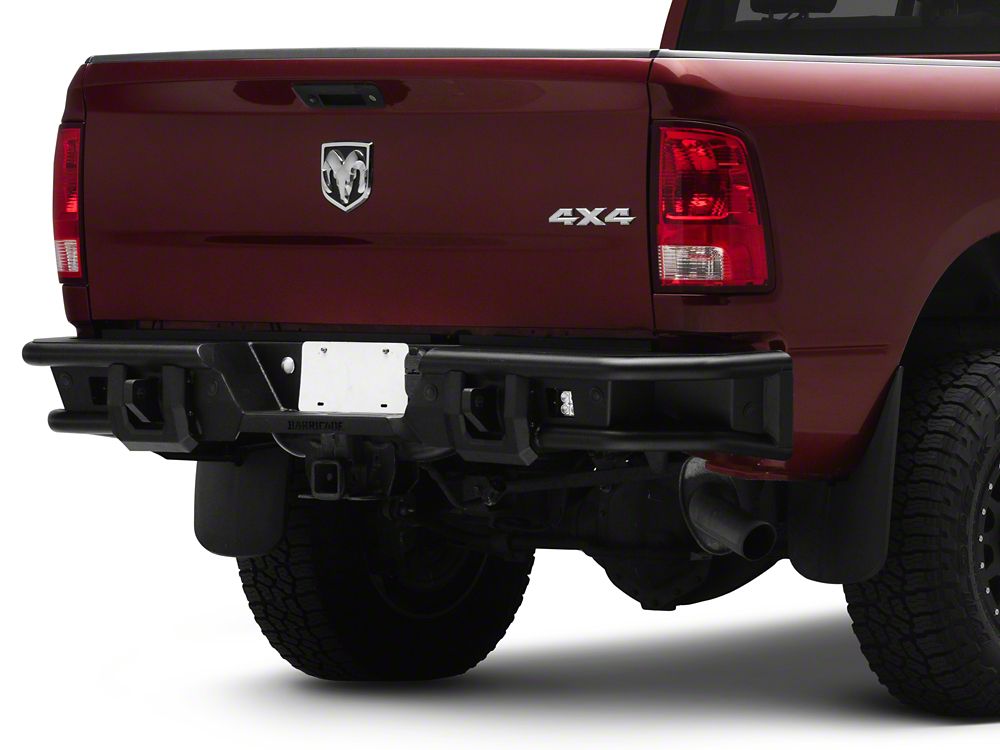 Barricade HD4 Tubular Rear Bumper with LED Fog Lights (10-18 RAM