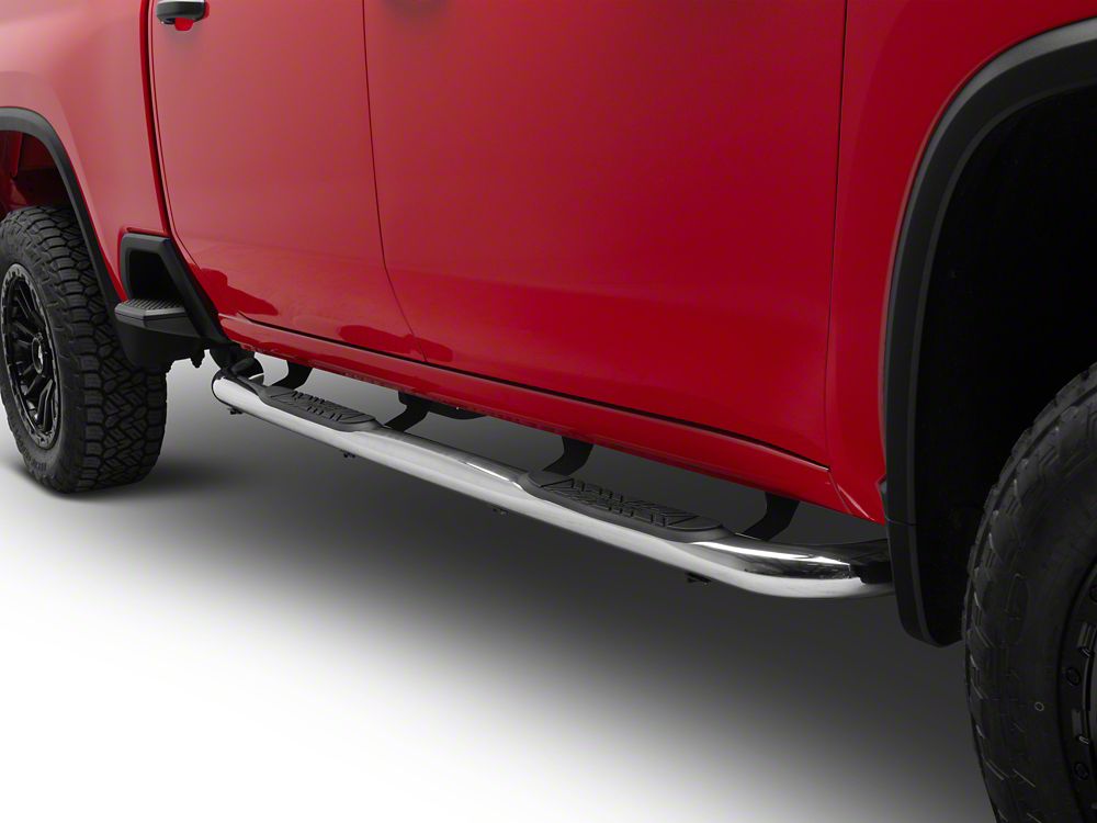 Barricade 3-Inch Side Step Bars; Stainless Steel (20-25 Silverado 2500 HD Crew Cab)