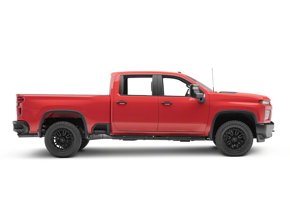 Barricade 5-Inch Oval Bent End Side Step Bars; Black (20-25 Silverado 2500 HD Crew Cab)