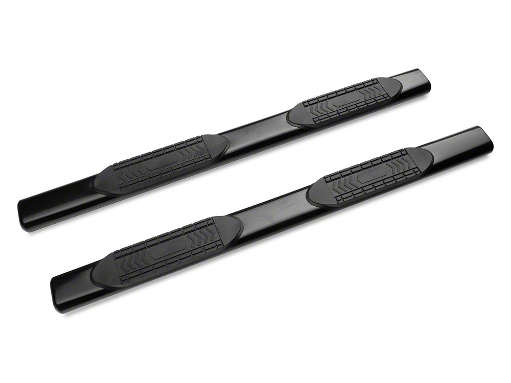 Barricade 6-Inch Oval Straight End Side Step Bars; Black (20-25 Silverado 2500 HD Double Cab)