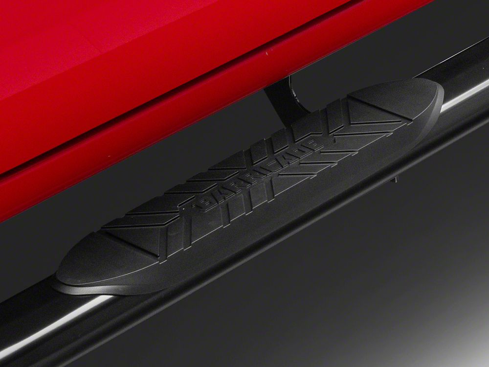 Barricade E-Series 5-Inch Oval Bent End Side Step Bars; Black (20-25 Silverado 2500 HD Crew Cab)