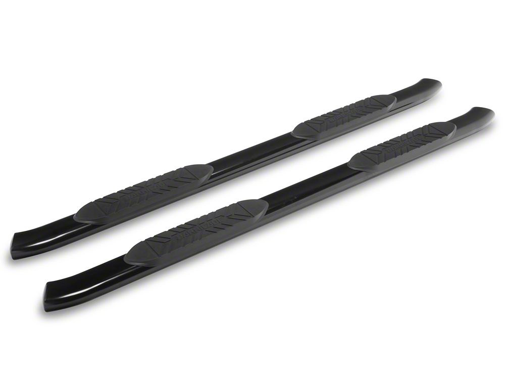 Barricade E-Series 5-Inch Oval Bent End Side Step Bars; Black (20-25 Silverado 2500 HD Crew Cab)