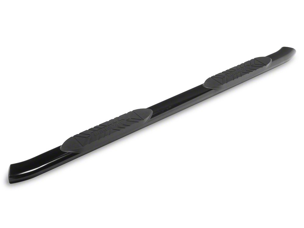 Barricade E-Series 5-Inch Oval Bent End Side Step Bars; Black (20-25 Silverado 2500 HD Crew Cab)