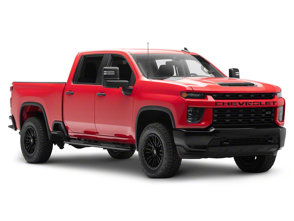 Barricade E-Series 5-Inch Oval Bent End Side Step Bars; Black (20-25 Silverado 2500 HD Crew Cab)