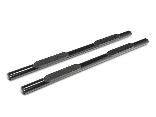 Barricade E-Series Oval Straight Side Step Bars; Black (20-25 Silverado 2500 HD Crew Cab)