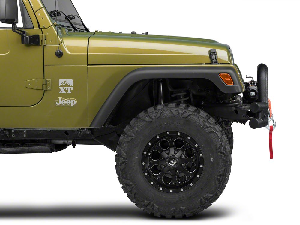 Barricade Tubular Front Bumper with Winch Cutout; Textured Black (87-06 Jeep Wrangler YJ & TJ)