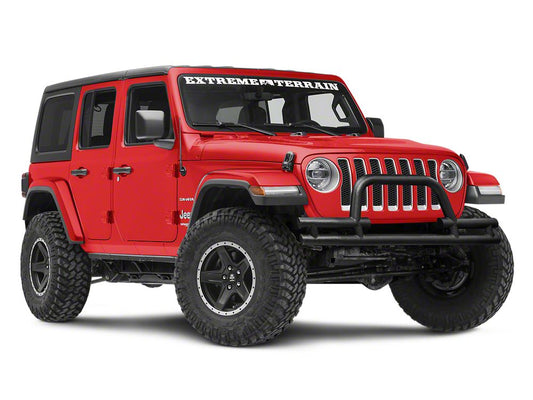 Barricade Tubular Front Bumper with Winch Cutout; Textured Black (18-25 Jeep Wrangler JL)