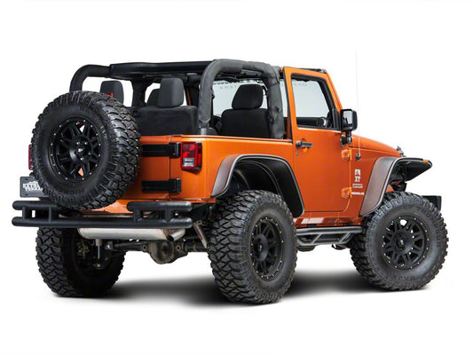Barricade Rear Tubular Bumper; Textured Black (07-18 Jeep Wrangler JK)