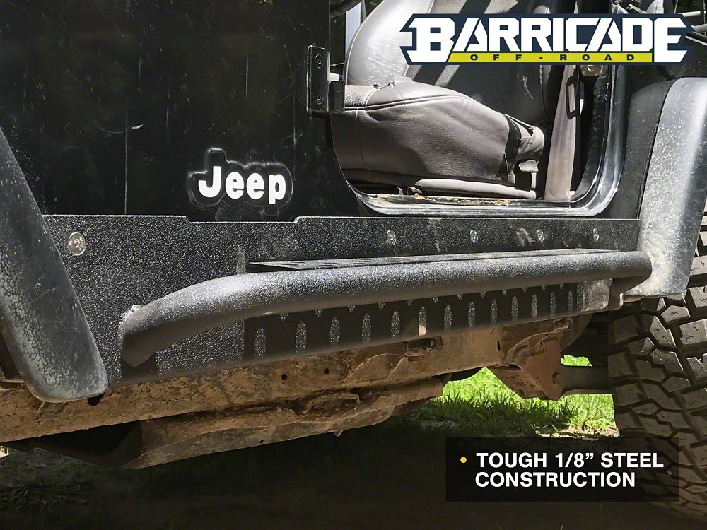 Barricade Rocker Guards with Steps (97-06 Jeep Wrangler TJ, Excluding Unlimited)