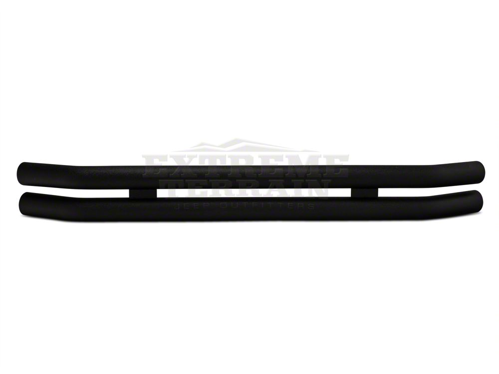 Barricade Double Tubular Rear Bumper; Textured Black (76-06 Jeep CJ, Wrangler YJ & TJ)
